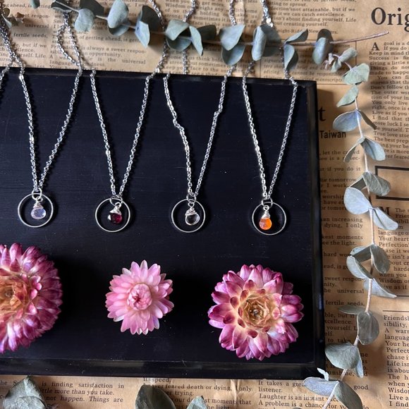 Gemstone Hoop Necklace - Picture 4 of 7